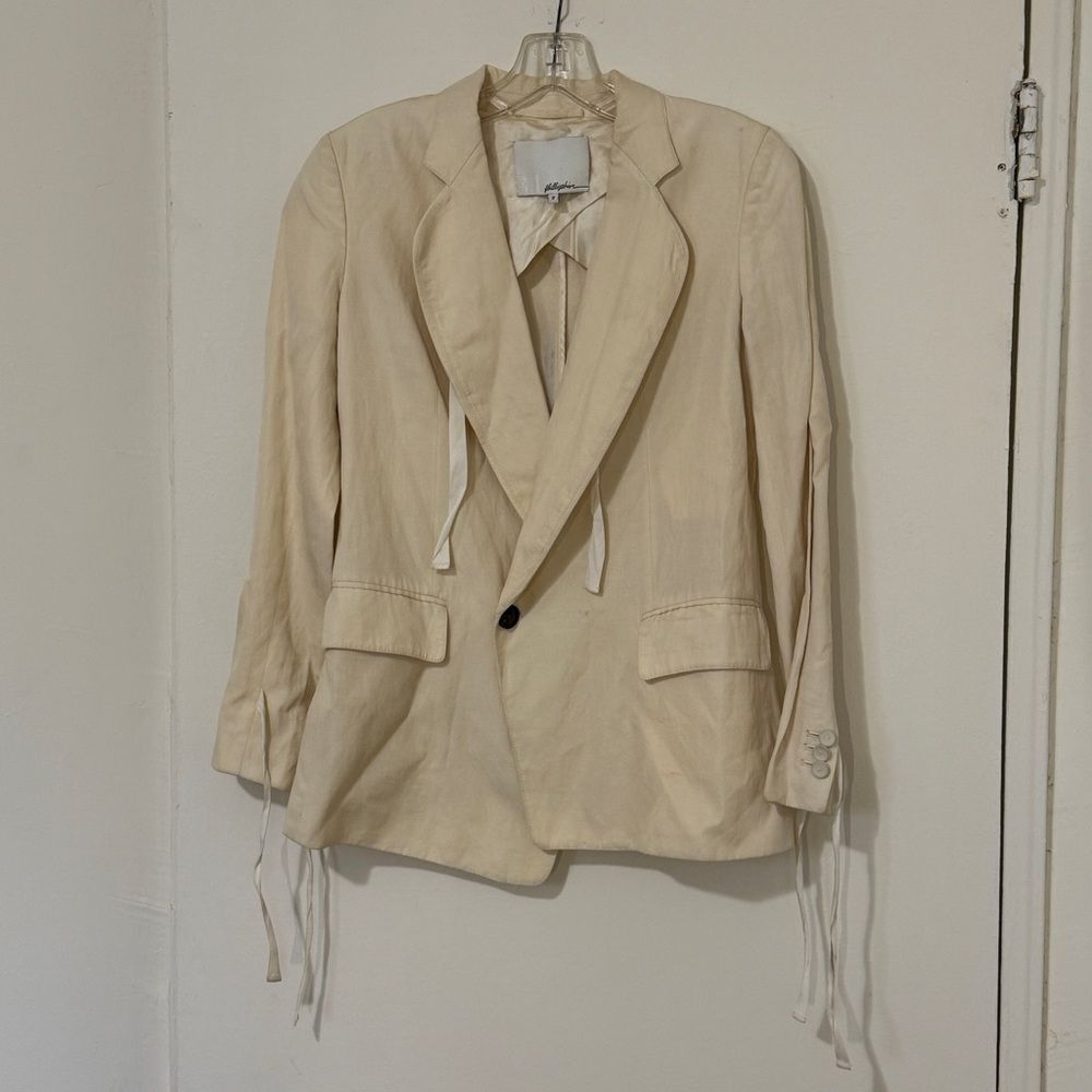 Coquette 3.1 Phillip Lim Wool Silk Lined Ribbon Embellished Blazer